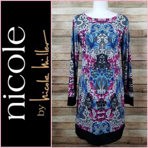 Nicole Miller Lace Pattern Printed Dress - Picture 1 of 4